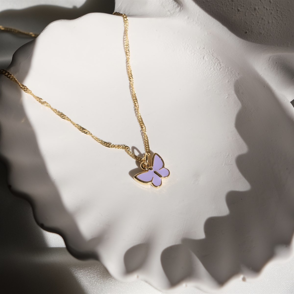 Kelebek Kolye - Lila