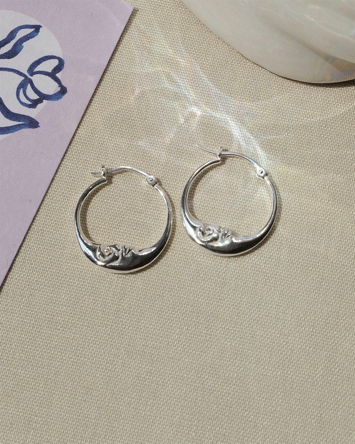 Man in the Moon Küpe - 925 Ayar Gümüş 