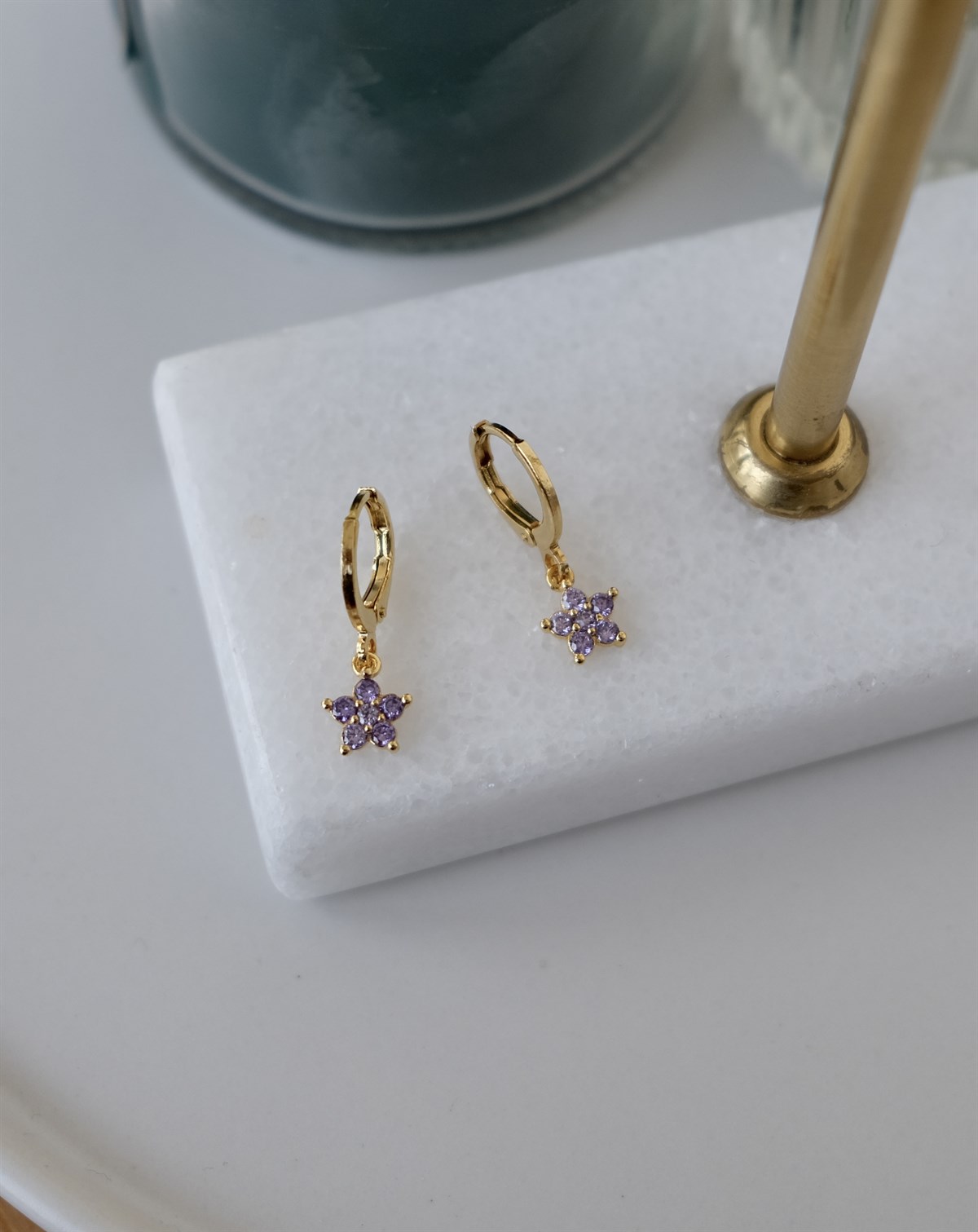 Mini Mor Daisy Küpe