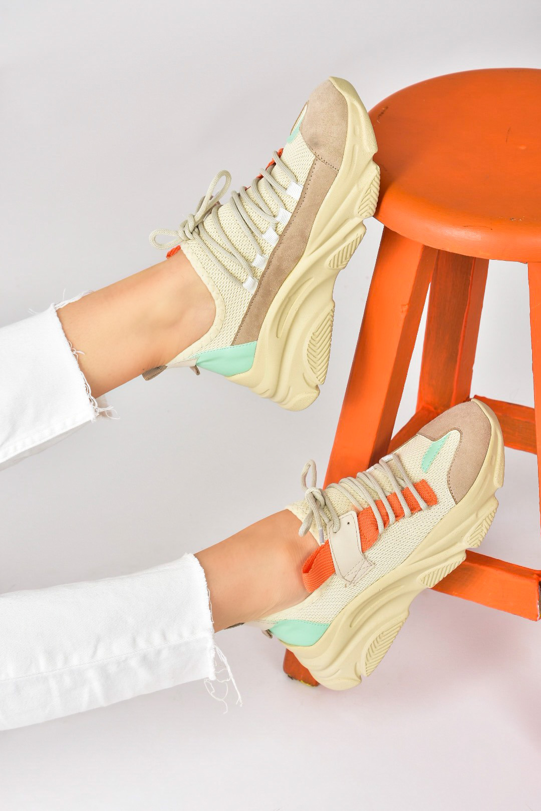 Bej Kumaş Kadın Spor Ayakkabı M973510404