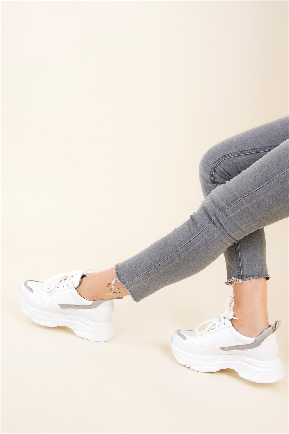 Beyaz/Gri Kadın Sneakers F367094309