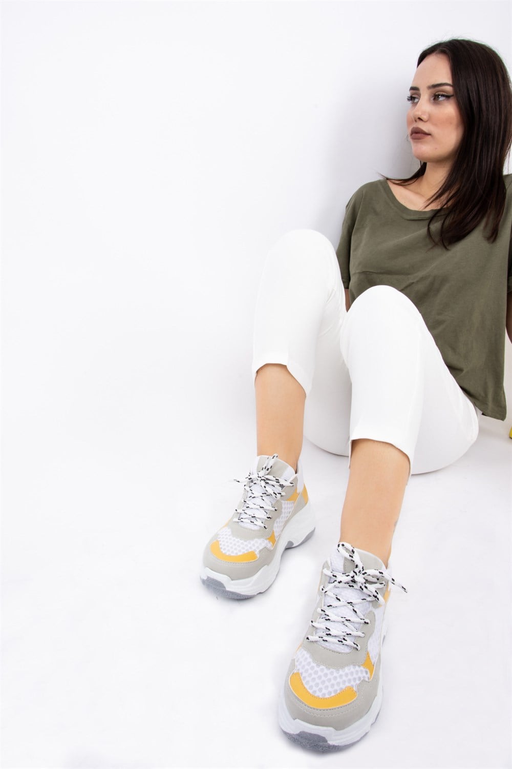 Fox Shoes Bej/Sarı Kadın Sneakers F267058502