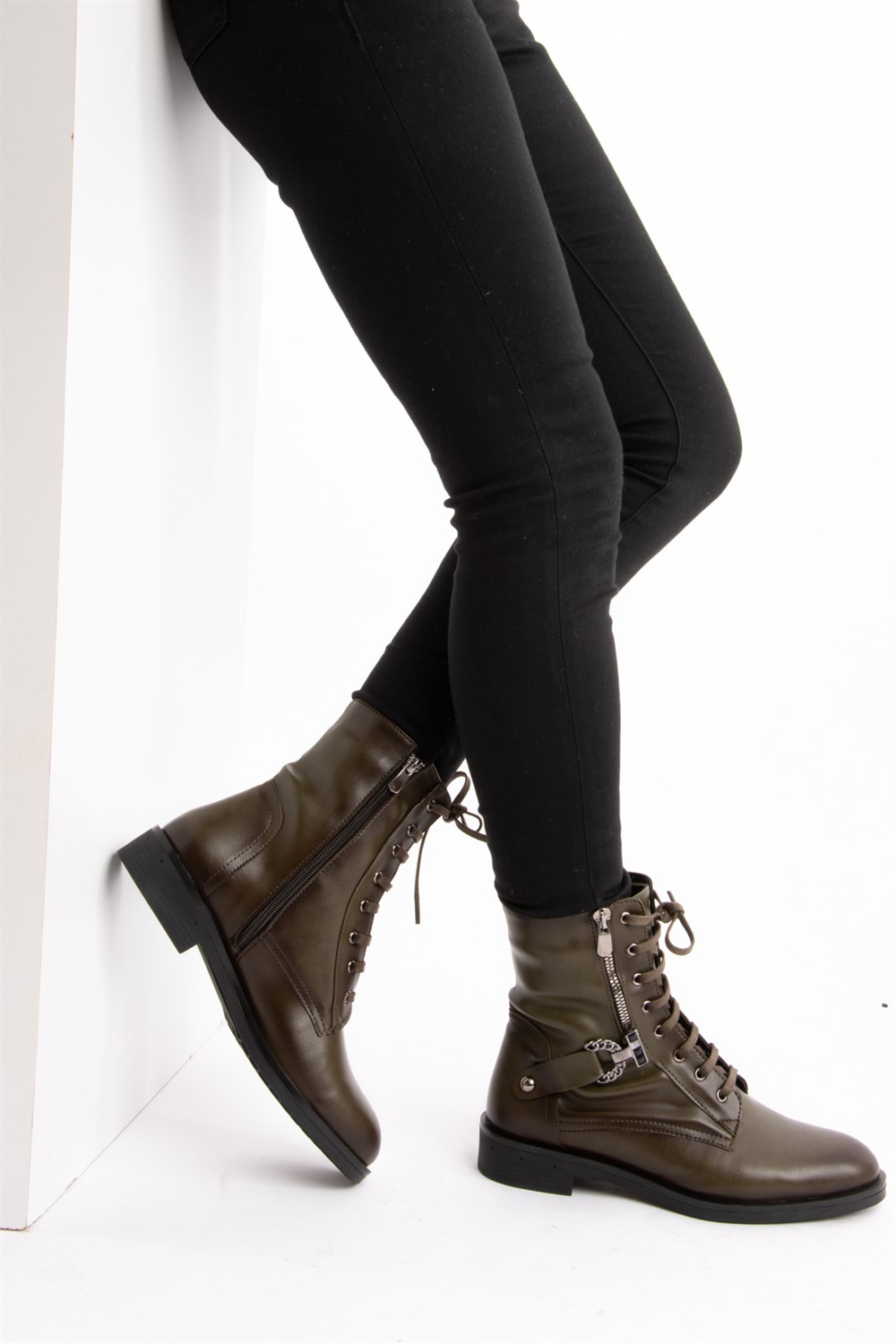 Fox Shoes Haki Kadın Bot E490001609