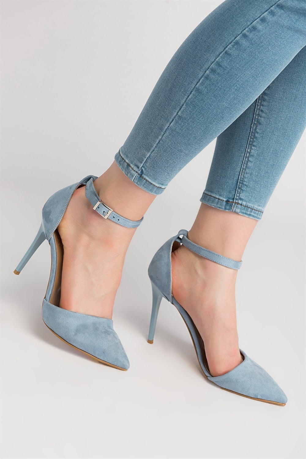 Fox Shoes Mavi Kadın Topuklu Ayakkabı D340086502