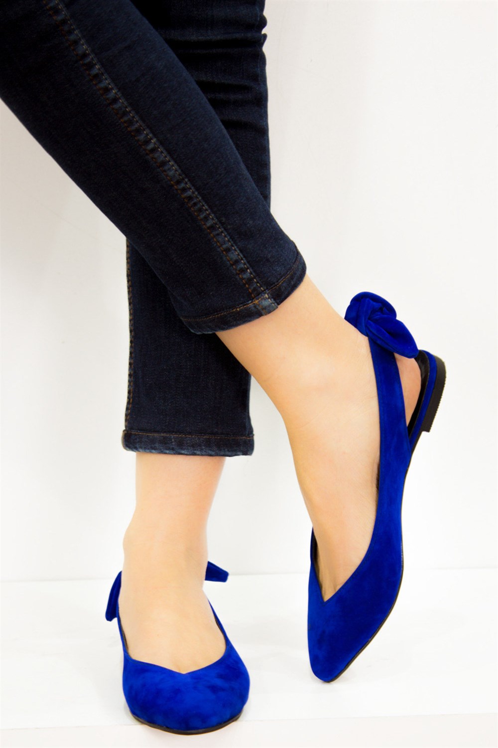 Fox Shoes Saks Mavi Kadın Babet D726495302