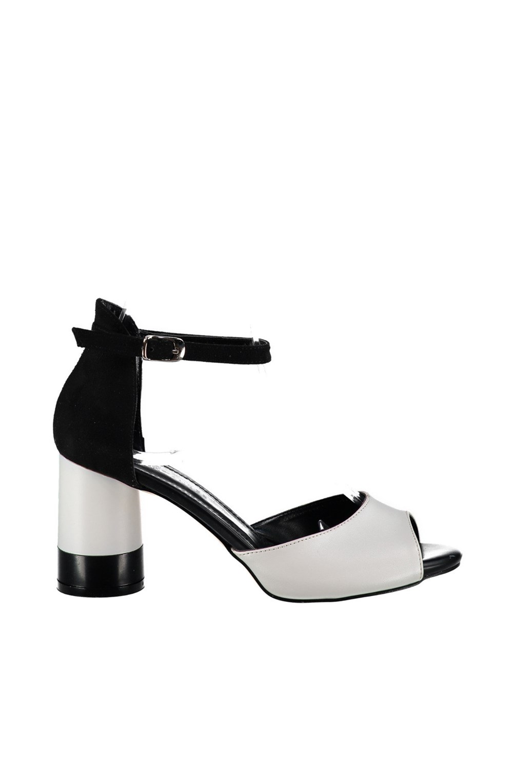 Fox Shoes Siyah/Beyaz Kadın Topuklu Ayakkabı D518342002