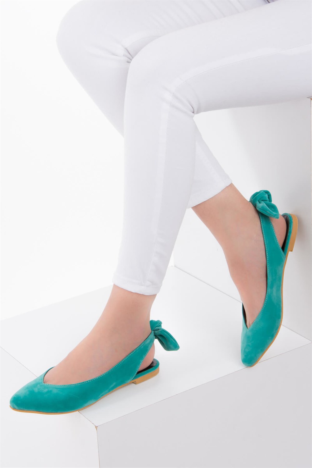 Fox Shoes Su Yeşili Kadın Babet D726495302