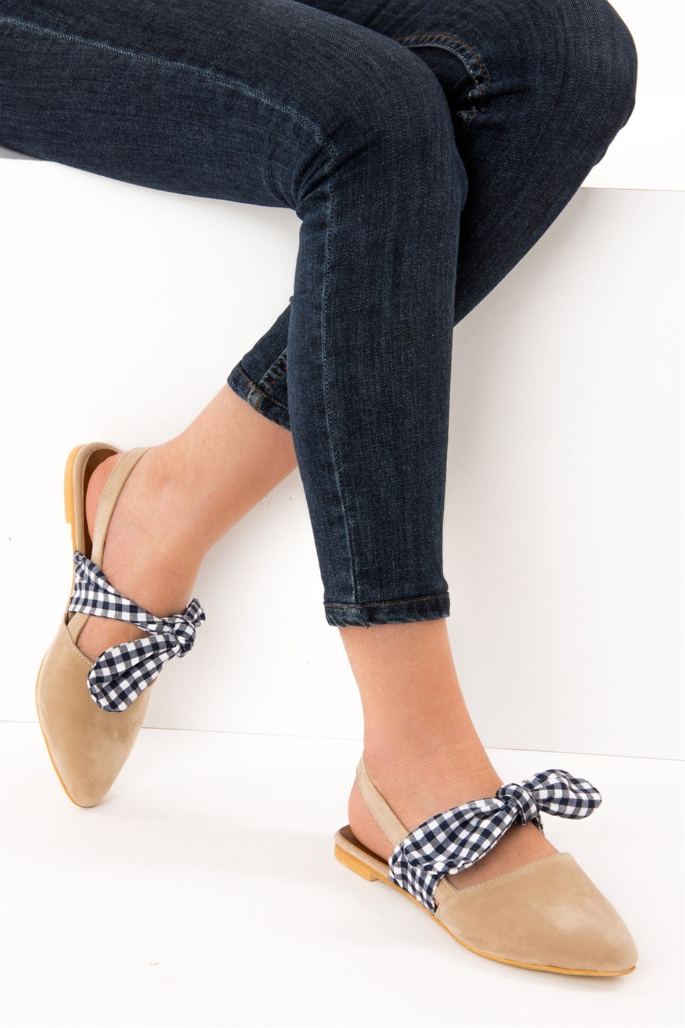 Fox Shoes Ten/Lacivert Kadın Babet D726603002