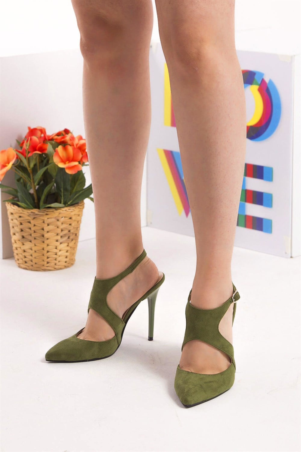 Fox Shoes Yeşil Kadın Topuklu Ayakkabı D643202702