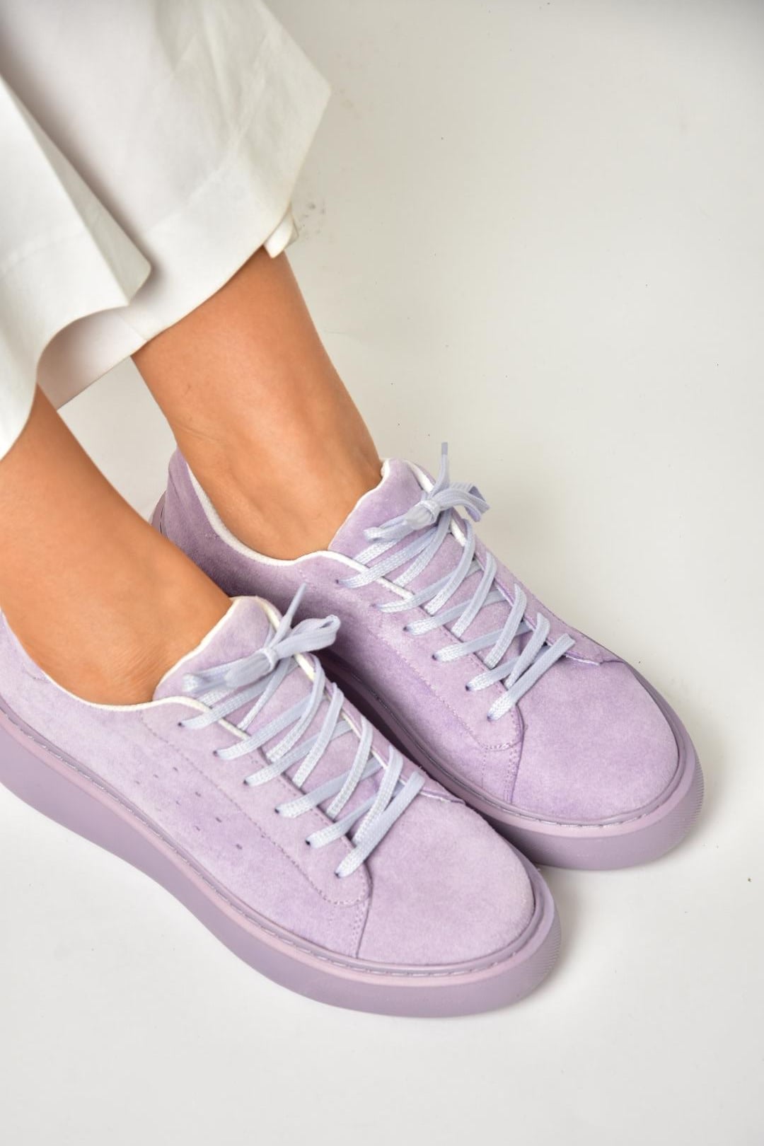 P602045002 Lila Süet Kadın Spor Ayakkabı Sneakers