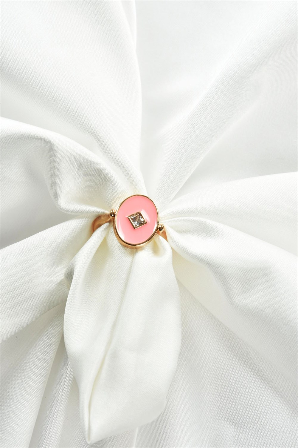 Pembe Mineli Altın Yüzük KA041050