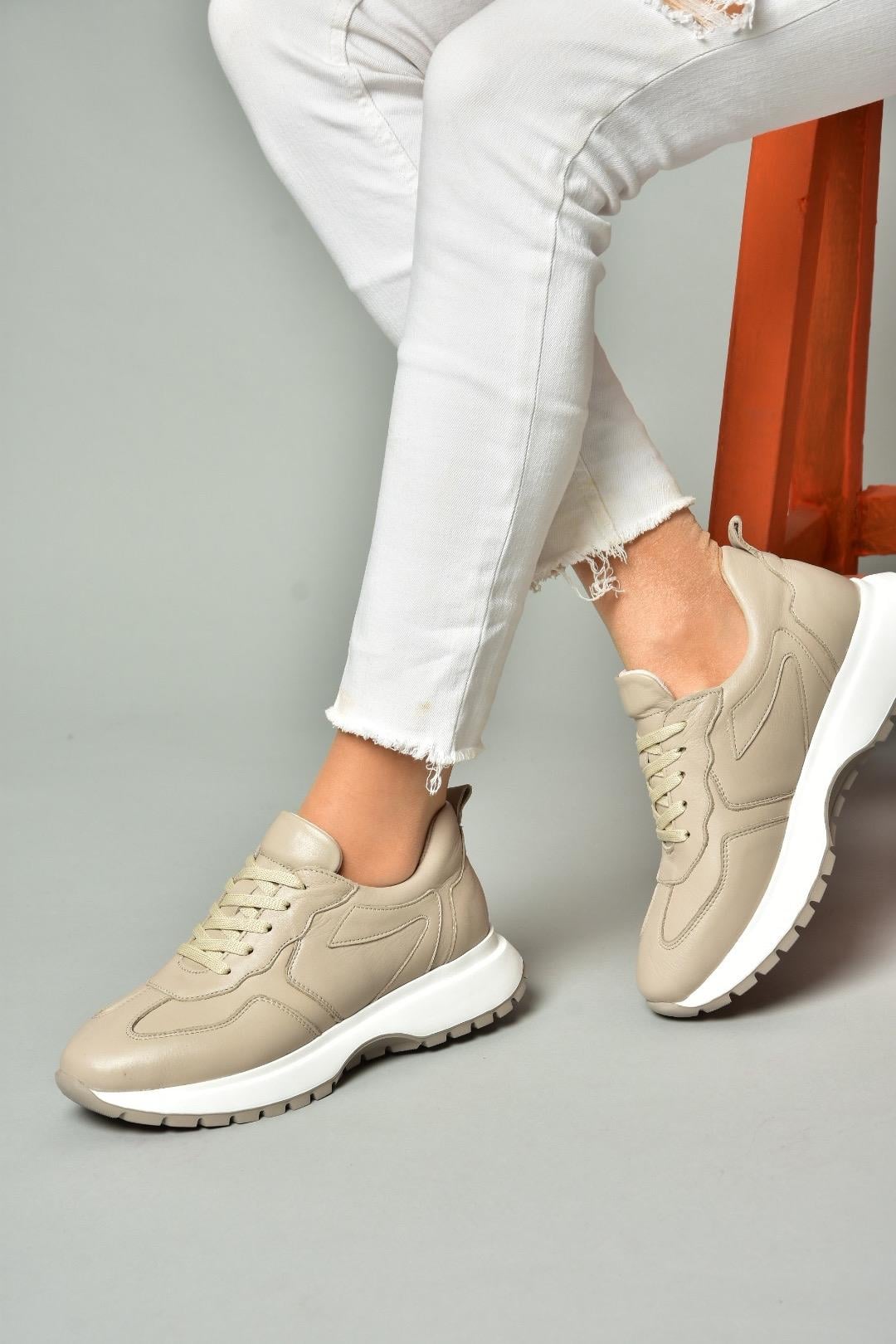S540750103 Vizon Hakiki Deri Spor Ayakkabı Sneakers