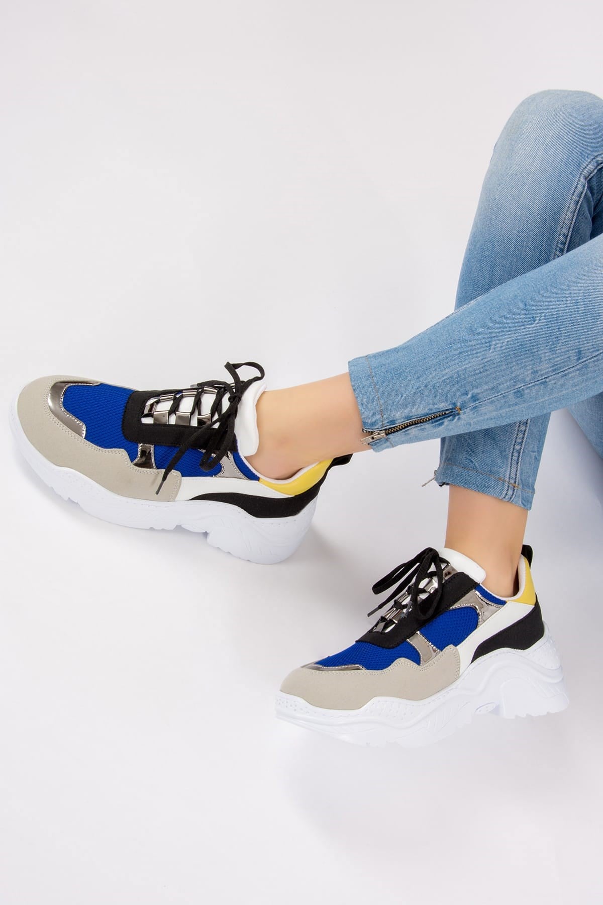 Saks Mavi Fileli Kadın Spor F583002909