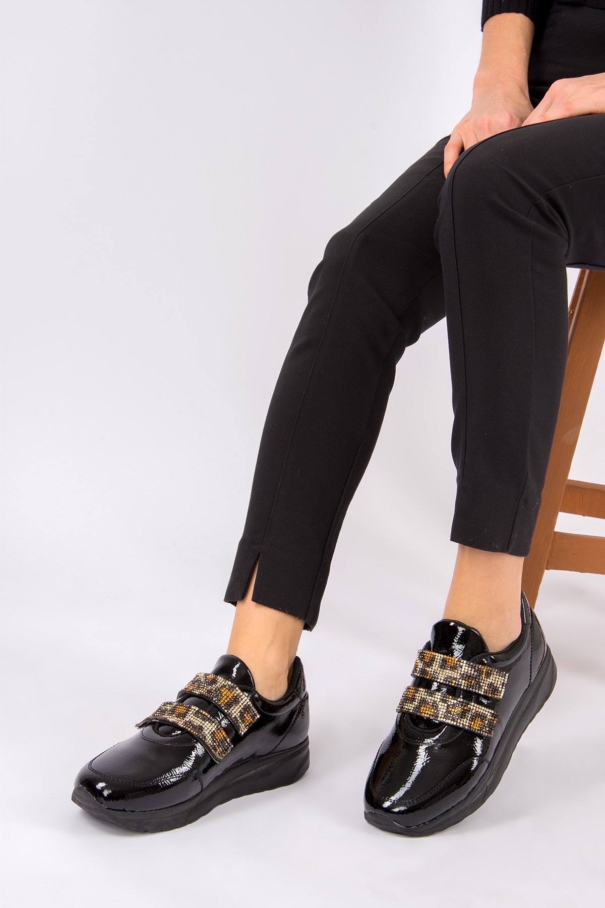 Siyah/Leopar Kadın Sneakers H932780208