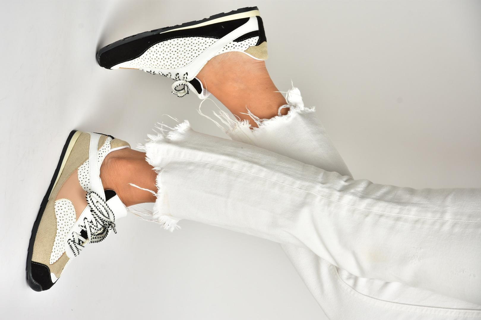 U973657309 Beyaz/Siyah Spor Ayakkabı Sneakers
