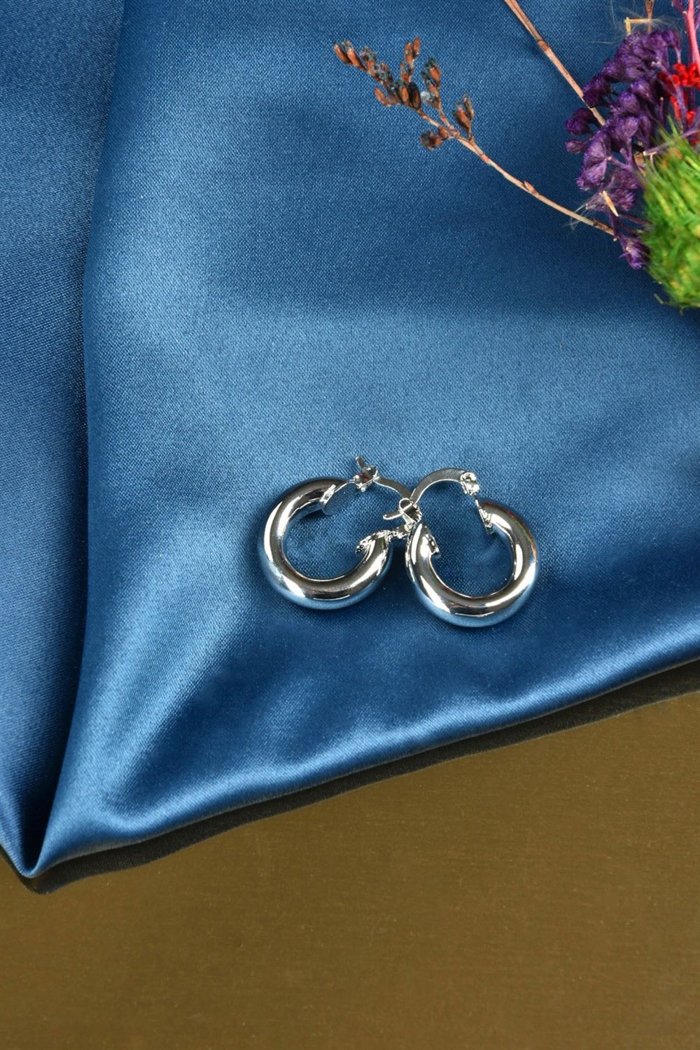 Vintage Küçük Gümüş Halka Küpe KA041065