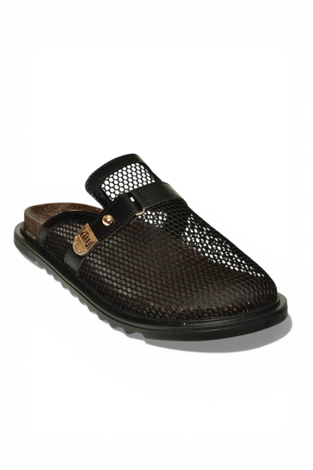 Y250505015 Siyah File Önü Kapalı Kadın Terlik