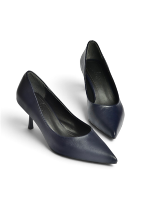 Z676070009 Lacivert İnce Topuklu Kadın Stiletto Ayakkabı