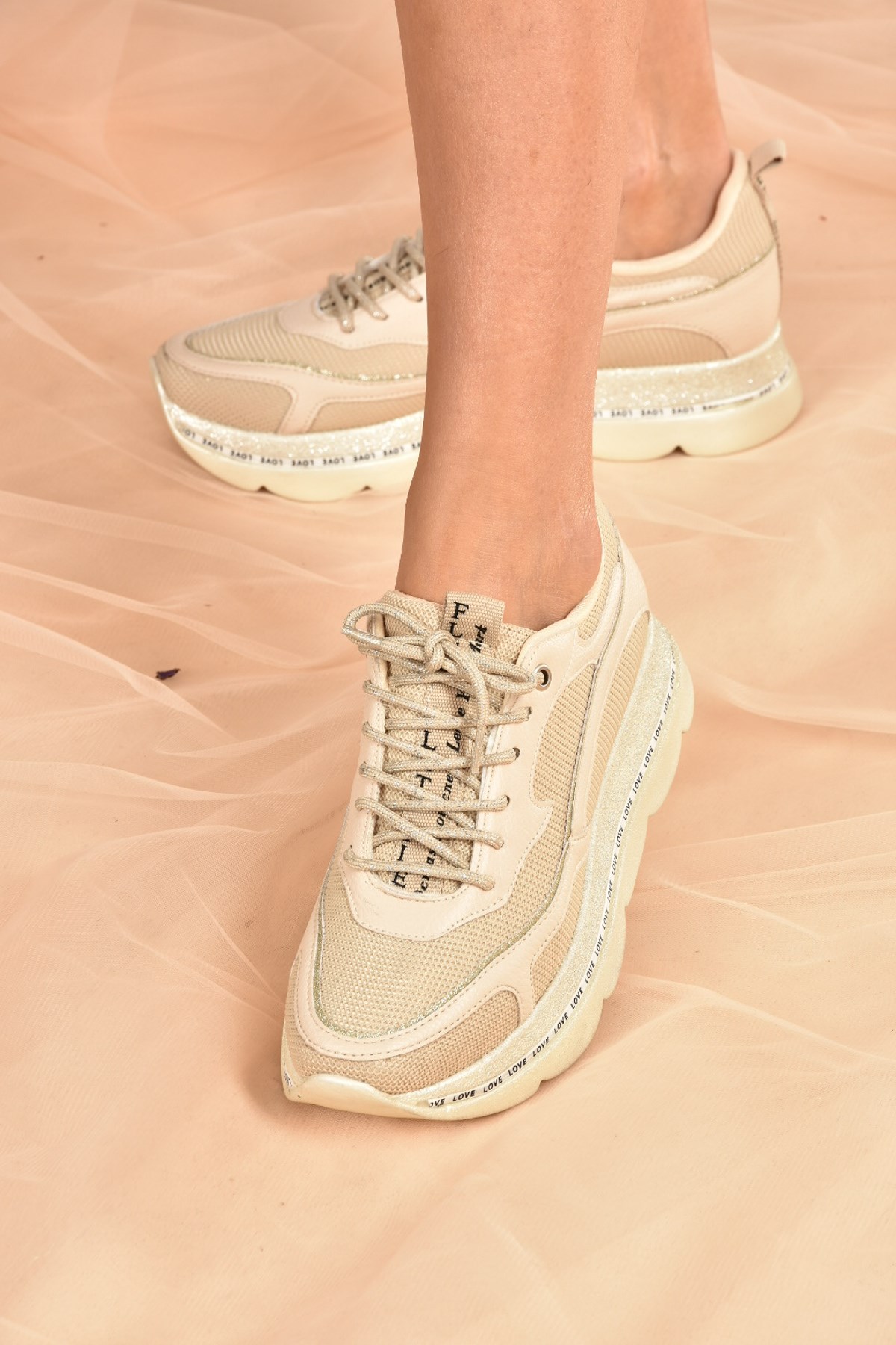 Bej Triko Kumaş Kadın Sneakers K702014104