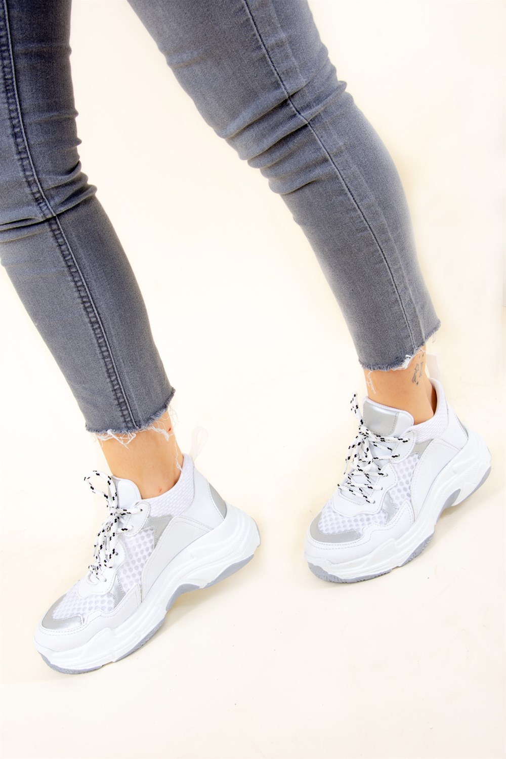 Beyaz/Beyaz Kadın Sneakers F267058509