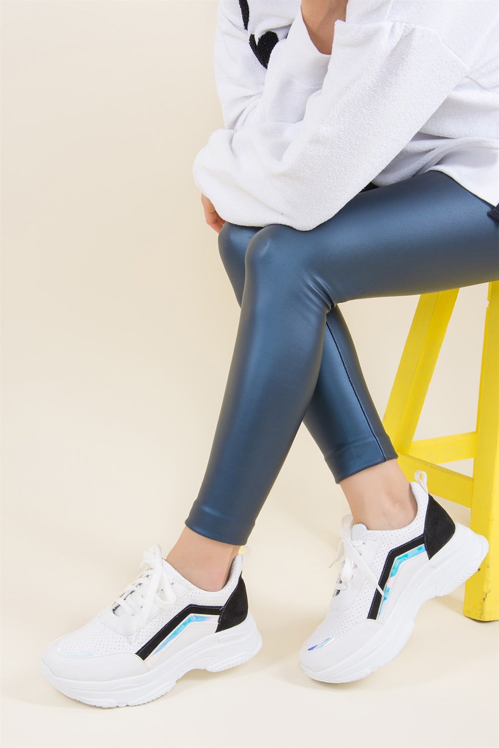 Beyaz/Siyah Kadın Sneakers F367095045