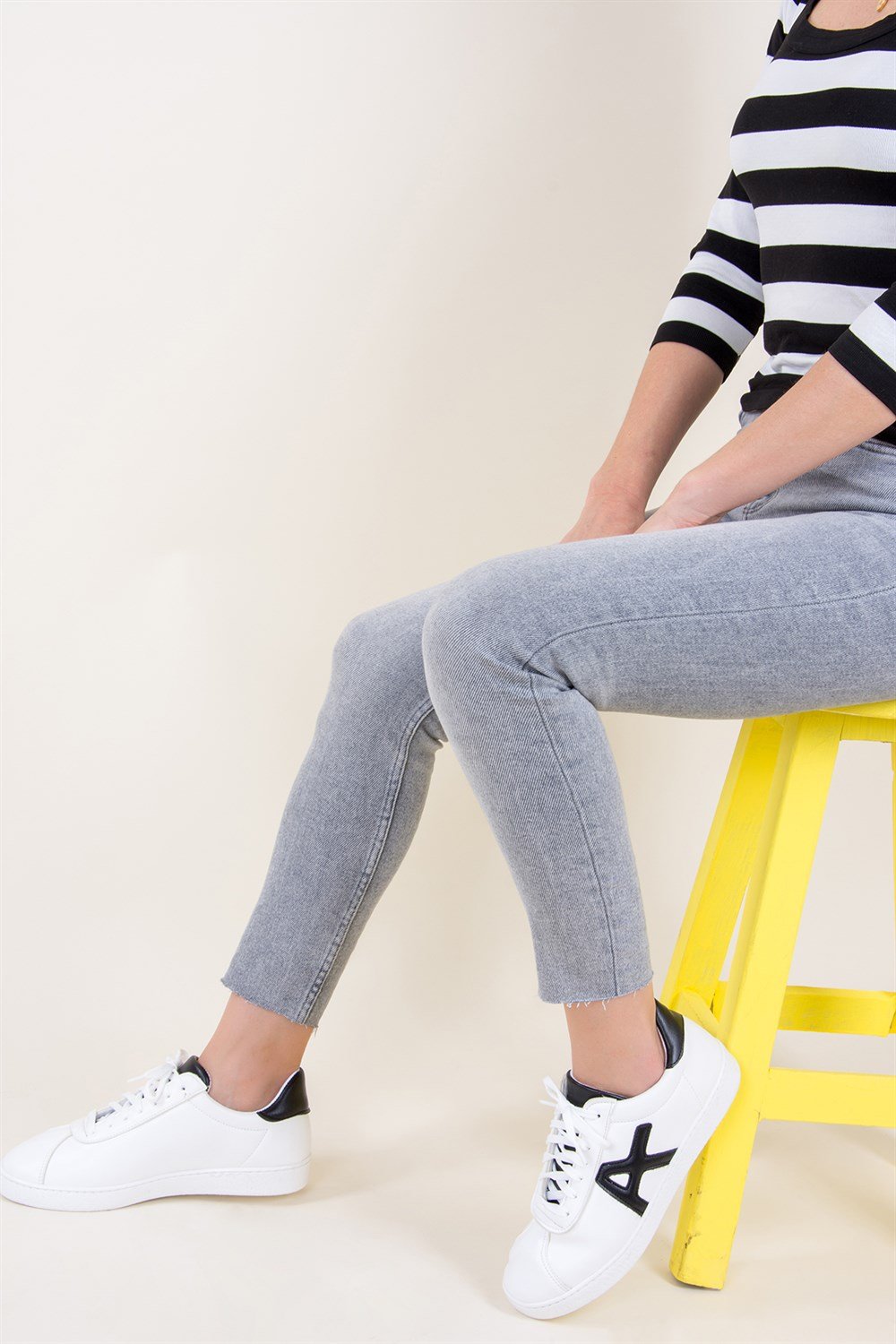 Beyaz/Siyah Kadın Sneakers F615646009