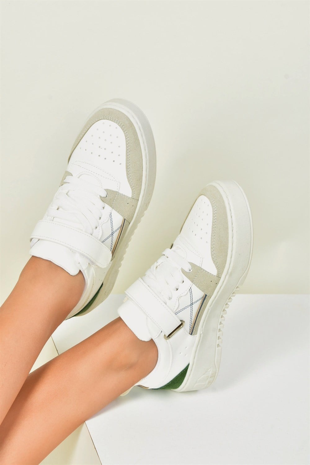 Beyaz/Yeşil  Sneaker Kadın Spor N615792709