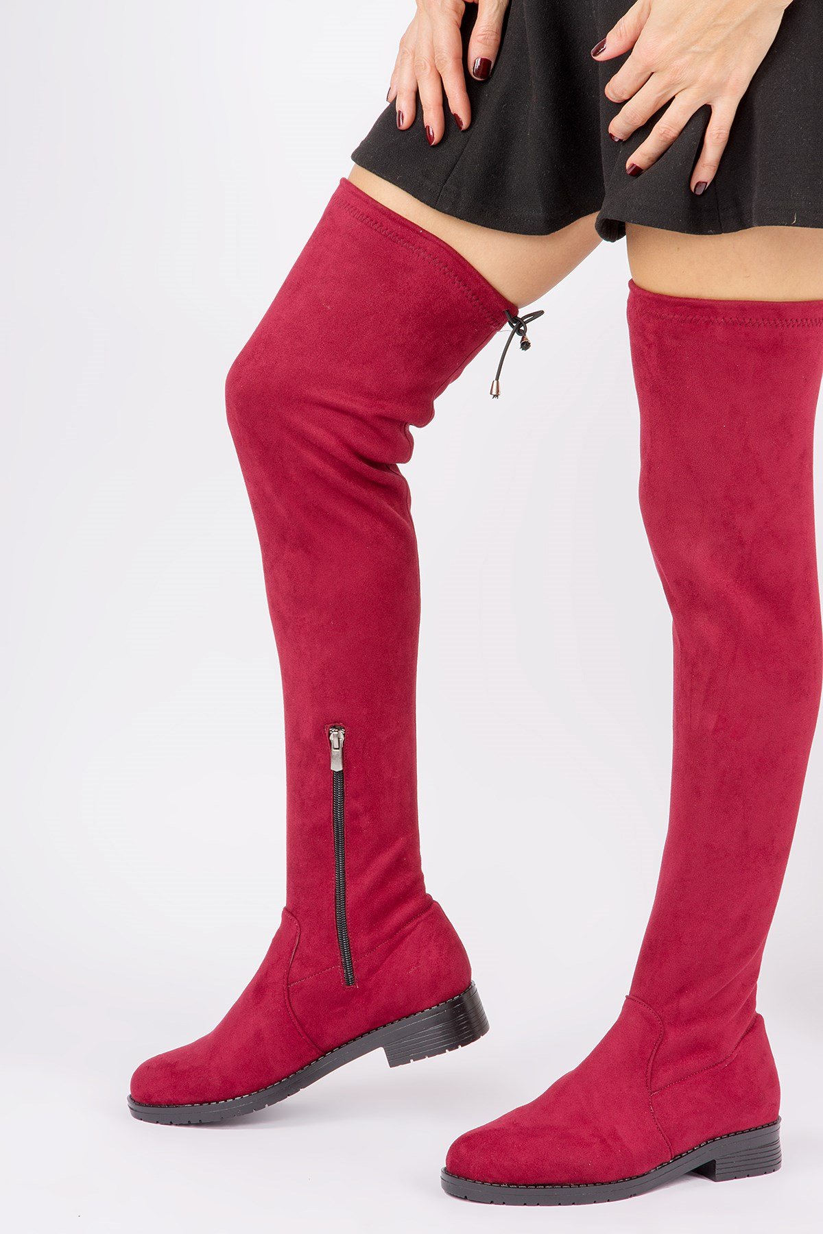 Bordo Kadın Çizme G268573002