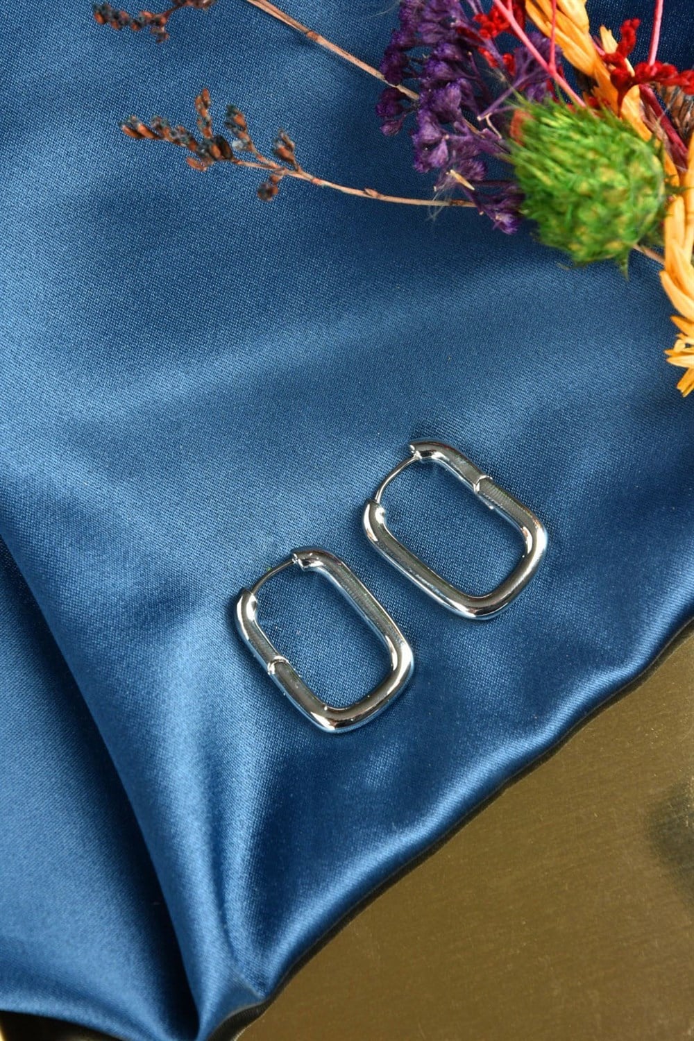 Dikdörtgen Gümüş Küpe KA041066