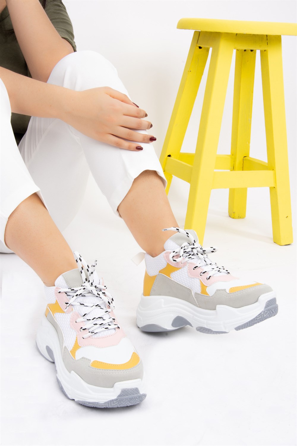 Fox Shoes Bej/Sarı/Pudra Kadın Sneakers F267057002