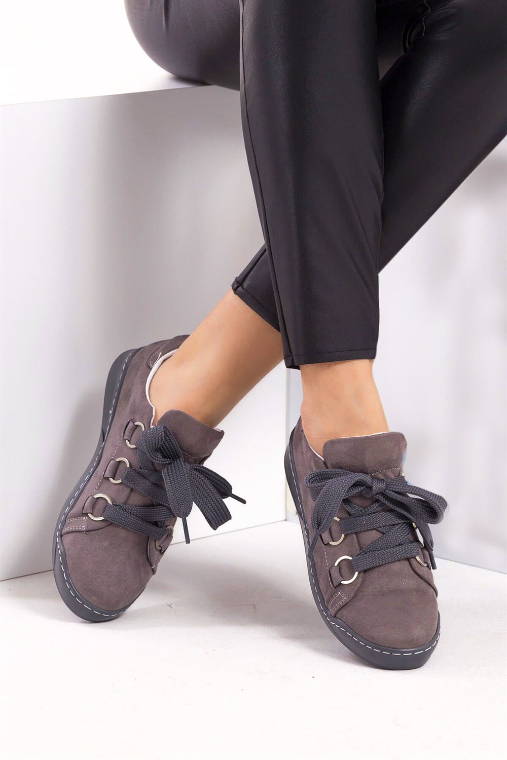 Fox Shoes Gri Kadın Sneakers D615712002