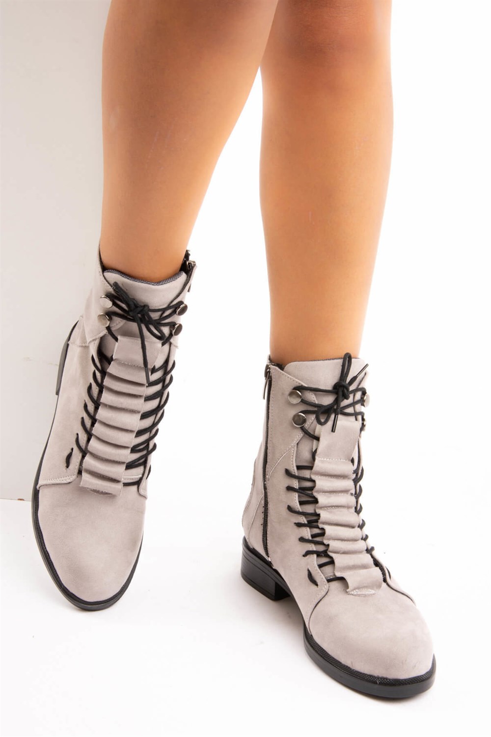 Fox Shoes Gri Süet Kadın Bot E270347702