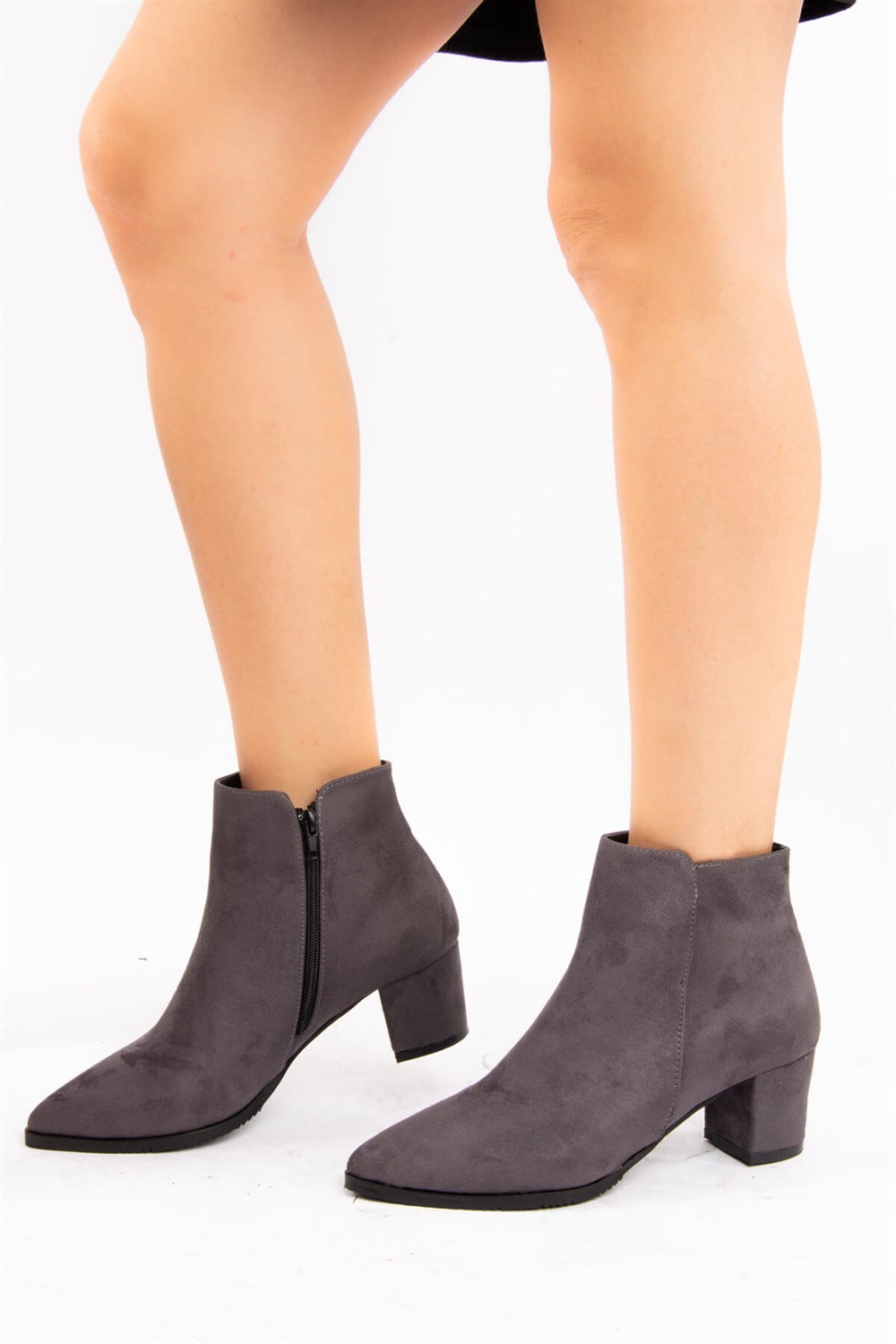 Fox Shoes Gri Süet Kadın Bot E737021002