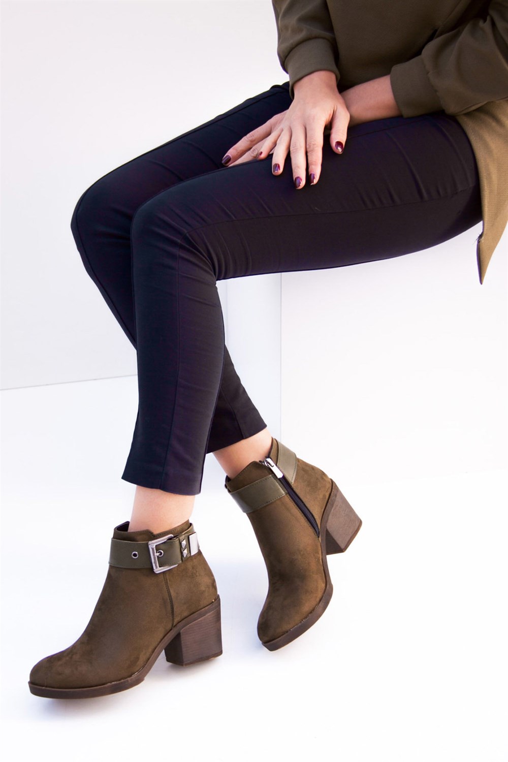 Fox Shoes Haki Kadın Bot C367070502