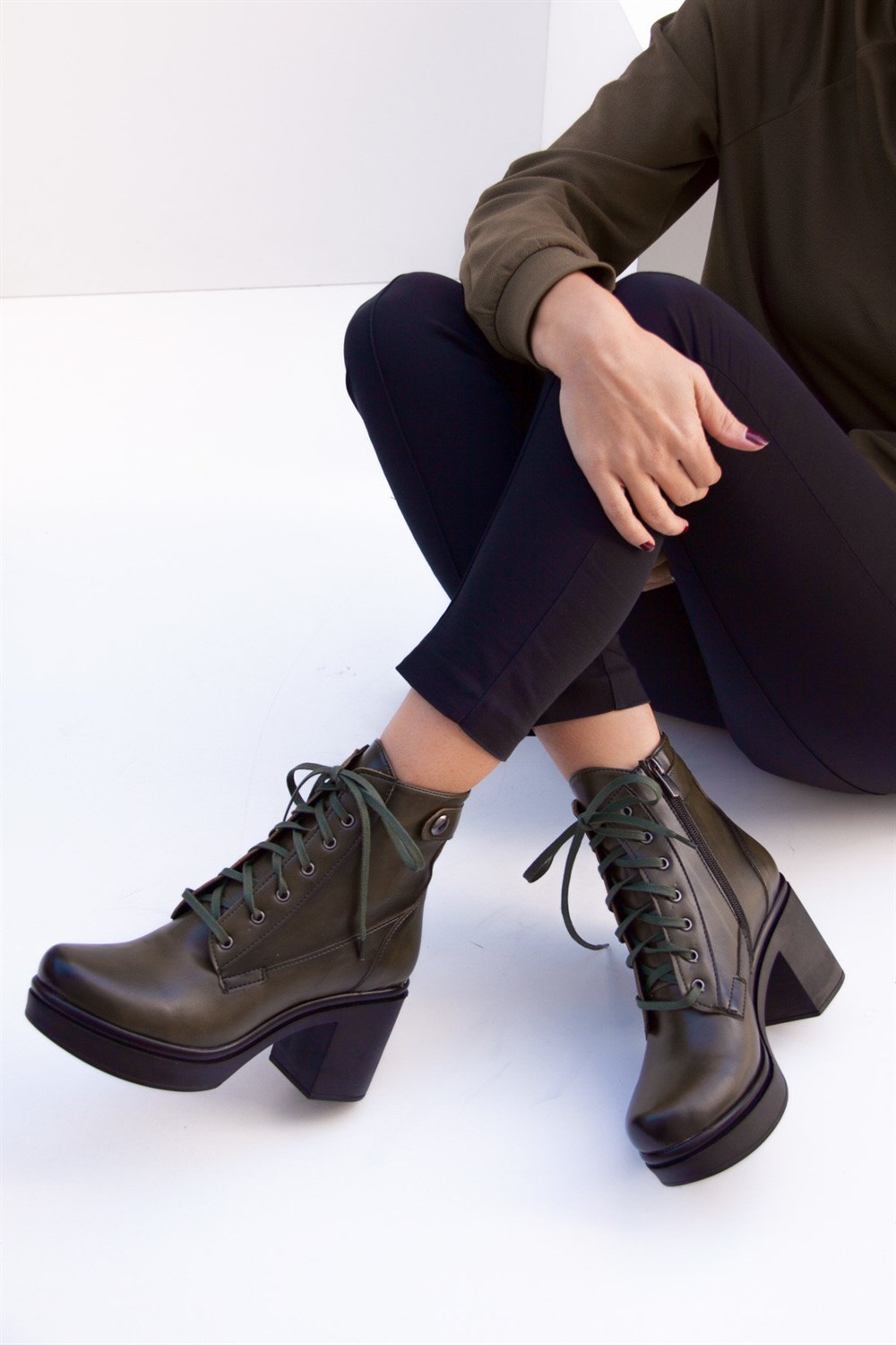 Fox Shoes Haki Kadın Bot C367360209