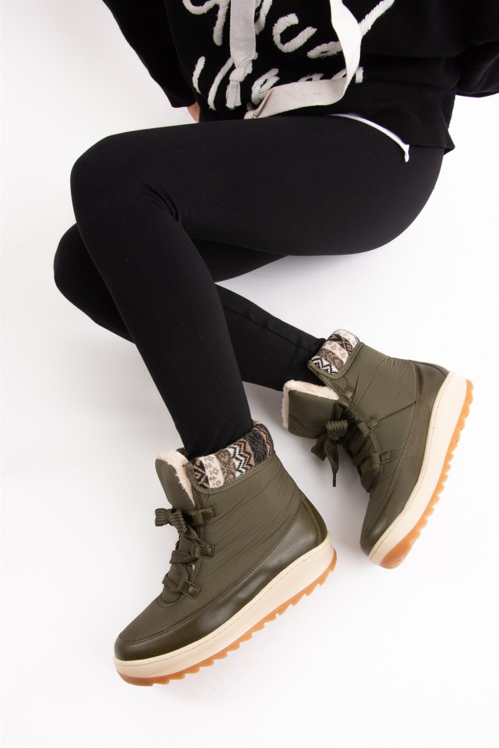 Fox Shoes Haki Kadın Bot E476031304