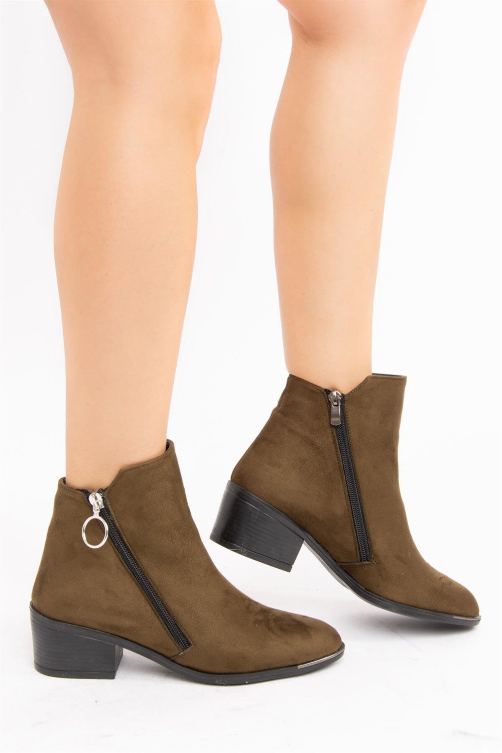 Fox Shoes Haki Süet Kadın Bot E518875602