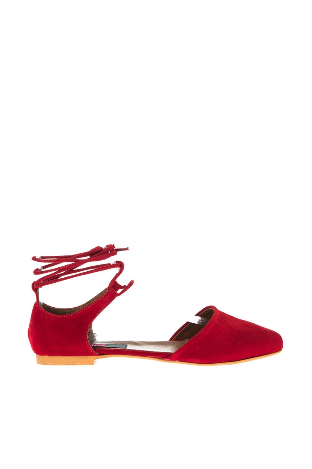 Fox Shoes Kırmızı Süet Kadın Babet D726048802
