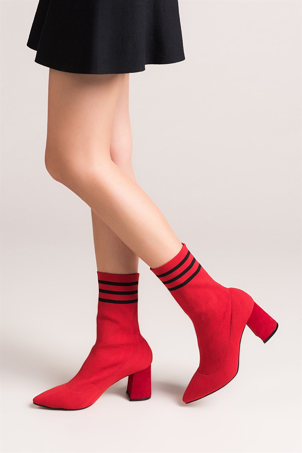 Fox Shoes Kırmızı/Siyah Kadın Bot C372537704