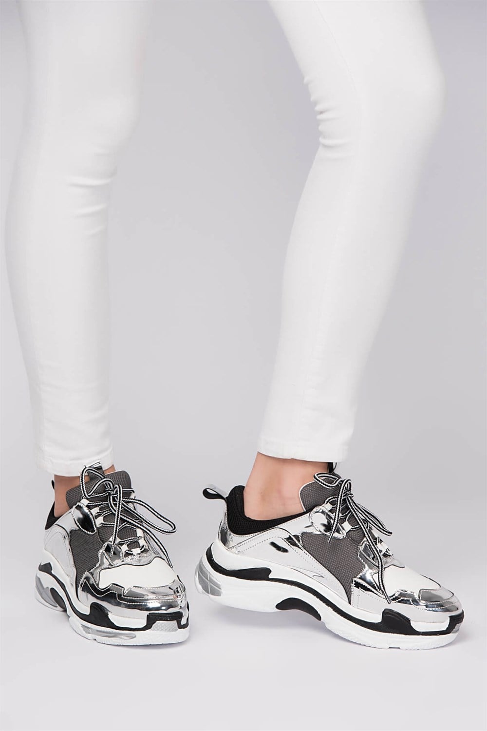 Fox Shoes Lame/Beyaz Kadın Sneakers D592410134