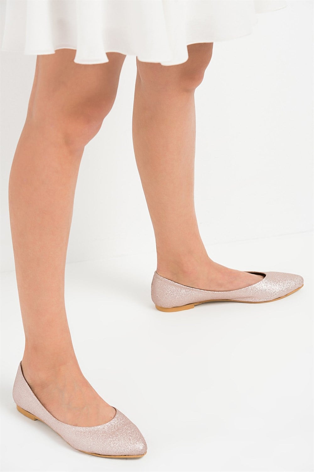 Fox Shoes Pudra Kadın Babet D726460446
