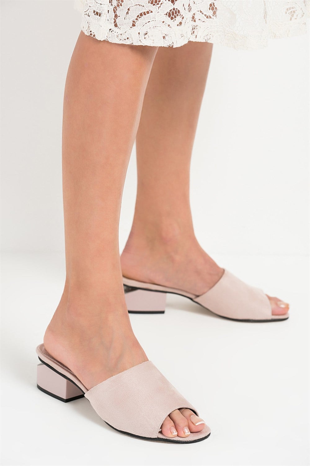 Fox Shoes Pudra Kadın Terlik D518198102