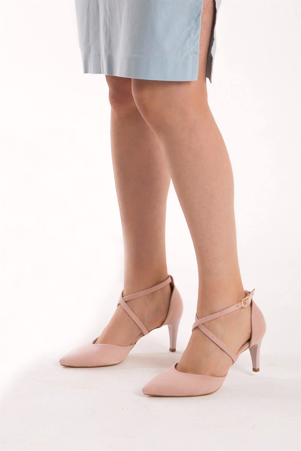 Fox Shoes Pudra Kadın Topuklu Ayakkabı D654054802