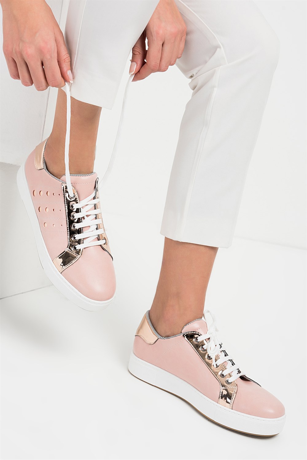 Fox Shoes Pudra/Bakır Kadın Sneakers D288170209