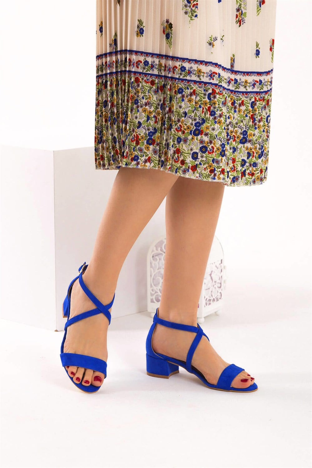 Fox Shoes Saks Mavi Kadın Topuklu Ayakkabı D340010602