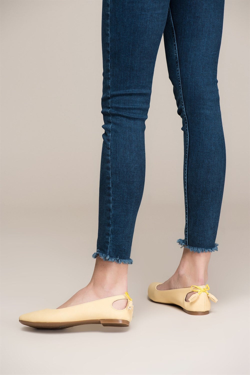Fox Shoes Sarı Kadın Babet B290080109
