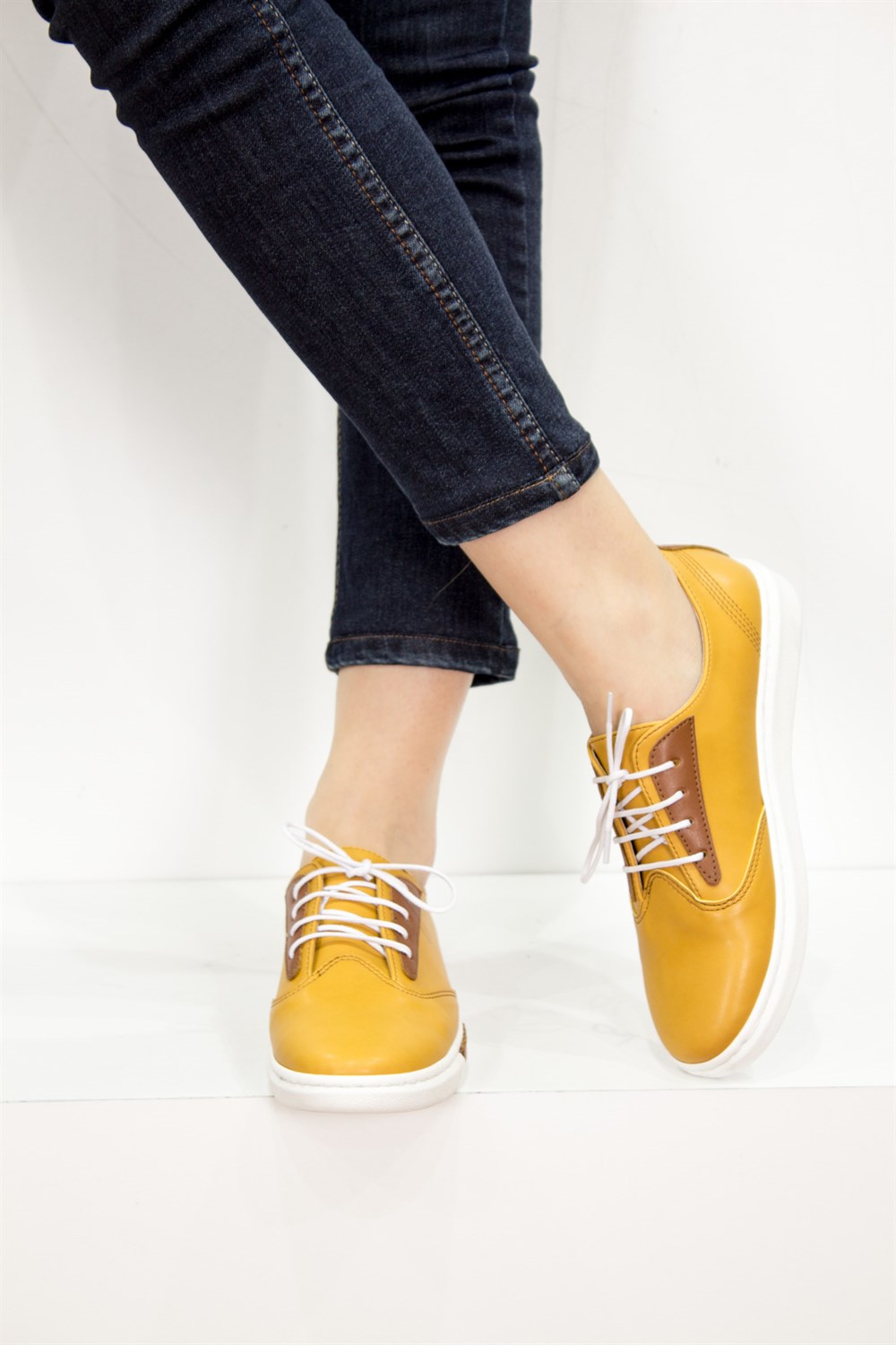 Fox Shoes Sarı/Taba Kadın Sneakers D288078009