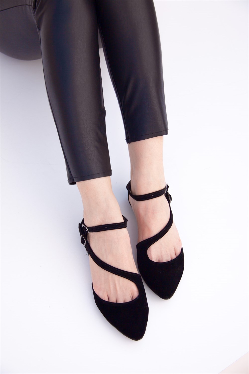 Fox Shoes Siyah Kadın Babet D726016902