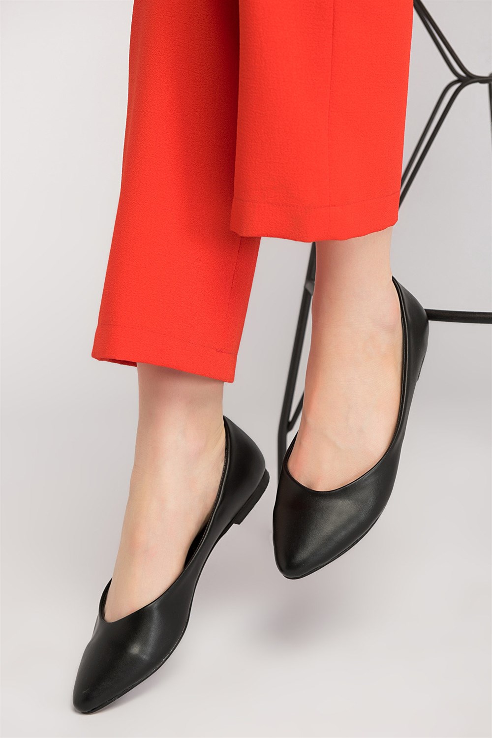 Fox Shoes Siyah Kadın Babet D726460409