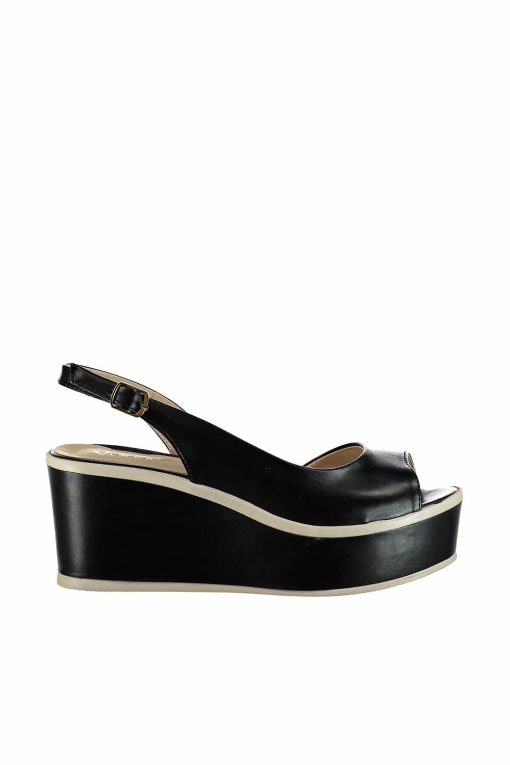 Fox Shoes Siyah Kadın Dolgu Topuklu Ayakkabı D588140209